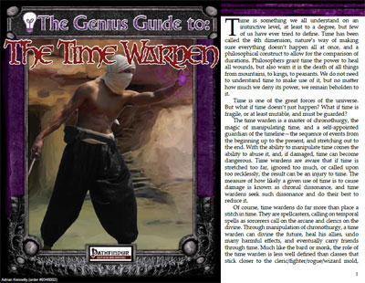 A Review of the Role Playing Game Supplement The Genius Guide to the Time Warden