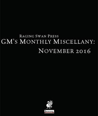 Free Role Playing Game Supplement Review: GM’s Monthly Miscellany: November 2016