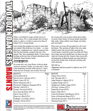 A Review of the Role Playing Game Supplement Two Dozen Dangers: Haunts