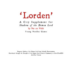 A Review of the Role Playing Game Supplement The City of Lorden Gazetteer