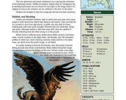 A Review of the Role Playing Game Supplement Chimerae: Griffin, Hirenu, Centaur