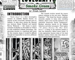 A Review of the Role Playing Game Supplement Dateline Lovecraft EXTRA! – Smoke Green (Un-Statted)