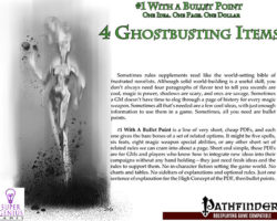 A Review of the Role Playing Game Supplement #1 With a Bullet Point: 4 Ghostbusting Items