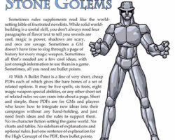 A Review of the Role Playing Game Supplement #1 With a Bullet Point: 3 Templates for Stone Golems