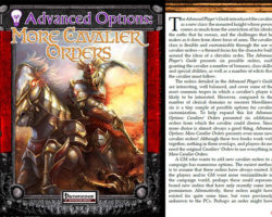 A Review of the Role Playing Game Supplement Advanced Options: More Cavalier Orders