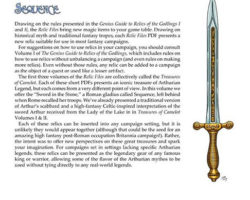 A Review of the Role Playing Game Supplement Relic Files: Treasures of Camelot III