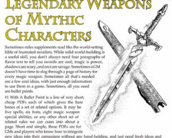 A Review of the Role Playing Game Supplement #1 With a Bullet Point: 6 Powers for the Legendary Weapons of Mythic Characters