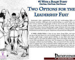 A Review of the Role Playing Game Supplement #1 With a Bullet Point: 2 Options for the Leadership Feat