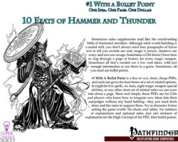 A Review of the Role Playing Game Supplement #1 With a Bullet Point: 10 Feats of Hammer and Thunder