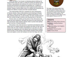A Review of the Role Playing Game Supplement Peoni: Irreproachable Order