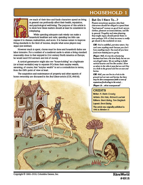 A Review of the Role Playing Game Supplement Household