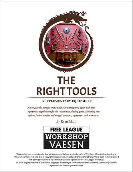 A Review of the Role Playing Game Supplement The Right Tools – An Equipment Supplement for Vaesen