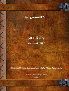 A Review of the Role Playing Game Supplement Gregorius21778: 50 Elixirs for “classic” RPG