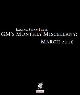 Free Role Playing Game Supplement Review: GM’s Monthly Miscellany: March 2016