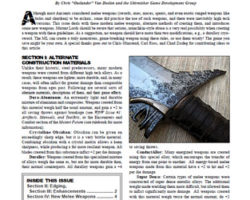 A Review of the Role Playing Game Supplement Wisdom from the Wastelands Issue #21: High-Tech Melee Weapons