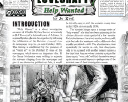 Dateline Lovecraft EXTRA! - Help Wanted