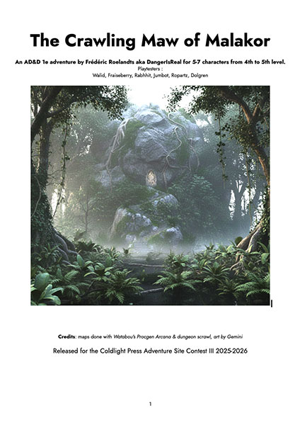 A Review of the Role Playing Game Supplement The Crawling Maw of Malakor