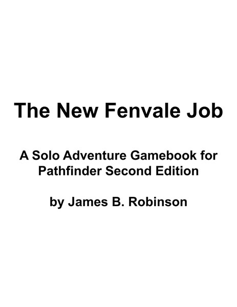 A Review of the Role Playing Game Supplement The New Fenvale Job