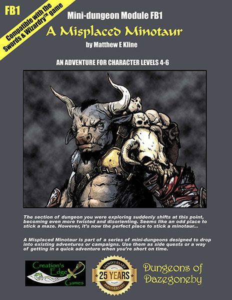 Free Role Playing Game Supplement Review: A Misplaced Minotaur- A Swords & Wizardry Mini-Dungeon